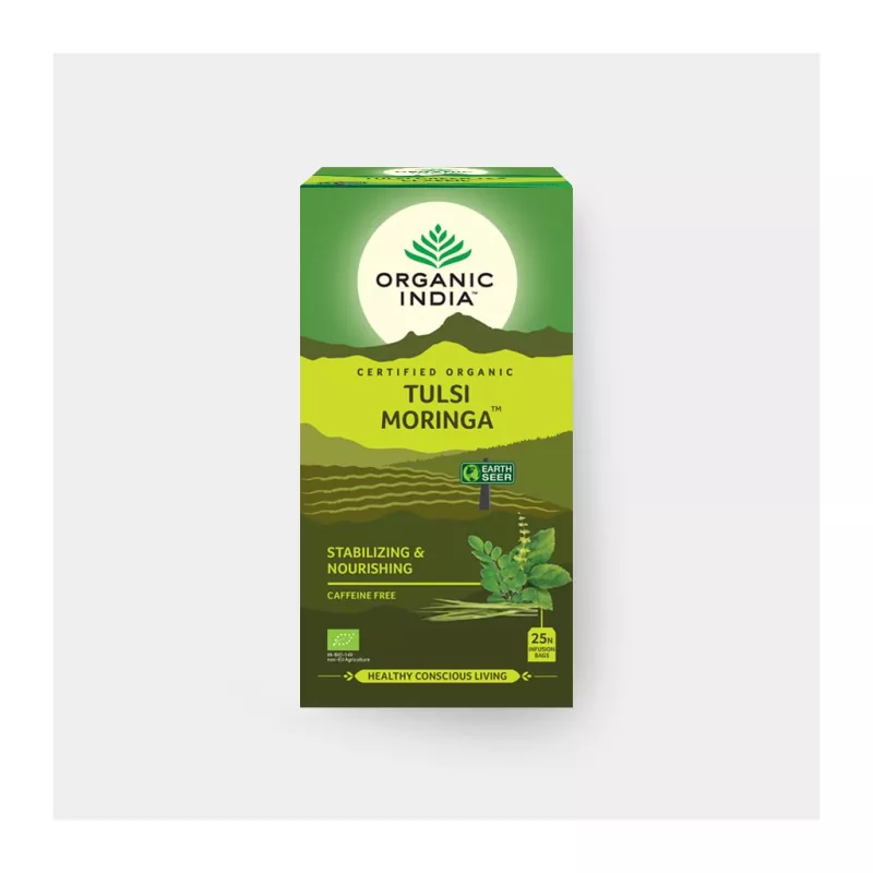 Tulsi med a heřmánek - BIO čaj (25 sáčků) ORGANIC INDIA Pvt.Ltd.