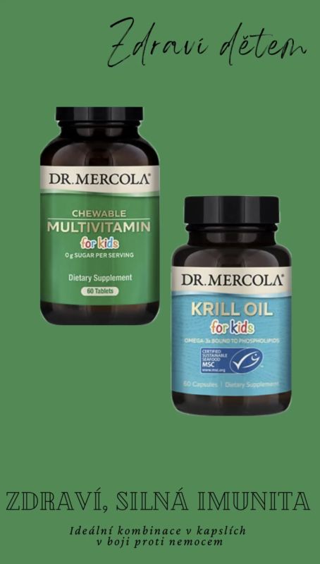 Multivitamín pro děti (60 cucavých tablet) + Krill Oil pro děti (60 kapslí) Dr. Mercola