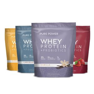 Pure Power Whey Protein + Probiotics | - Čokoláda, - Jahoda, - Vanilka