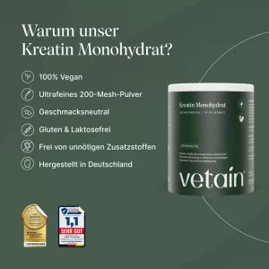 Kreatin monohydrát (250 g) Vetain GmbH